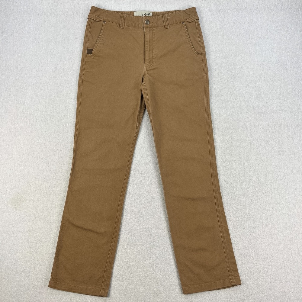 Duck Camp Brush Pants Mens 32R (32x30) Beige-Orange Stretch Canvas Cordura